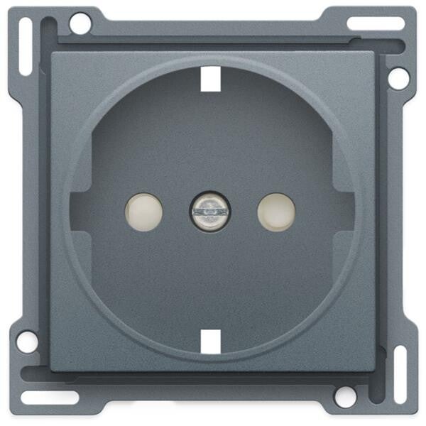 Niko Afwerkingsset stopcontact met randaarde steel grey 220-66901