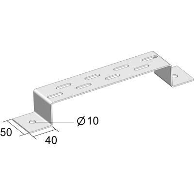 Vloer- en muurbeugel 40 x 200mm per stuk - VMB200  VER_VMB200