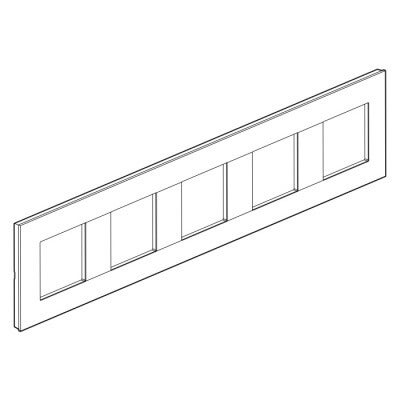 Legrand Valena Next Vijfvoudige afdekplaat 71mm Wit Chroom - 741115
