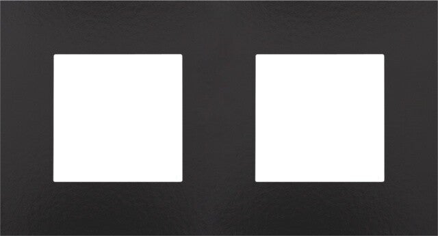 Niko Tweevoudige horizontale afdekplaat, kleur Pure Bakelite piano black Niko 200-76800