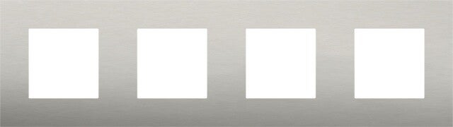 Niko Viervoudige horizontale afdekplaat, kleur Pure stainless steel on anthracite Niko 150-76400