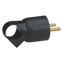 Legrand Stekker 2P+A met ring 16A Zwart - 050428