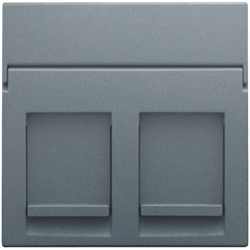 Niko 220-65200 Centraalplaat data 2x RJ alu grey coated