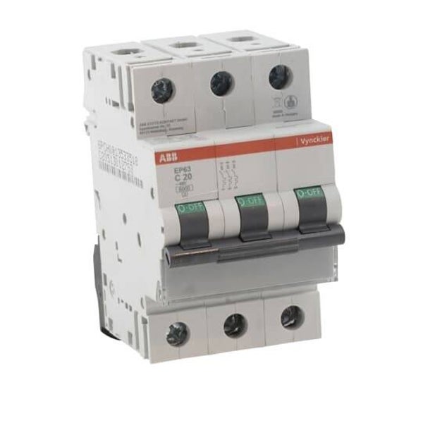 ABB Vynckier Automaat 3P - 16A - 6kA - curve D, EP63D16 566614