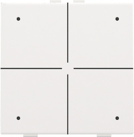 Niko Viervoudige drukknop met led Intense White steel 154-52004