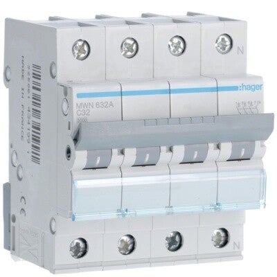 Hager Automaat 3kA - C - 3P+N - 32A - 4M - MWN632A