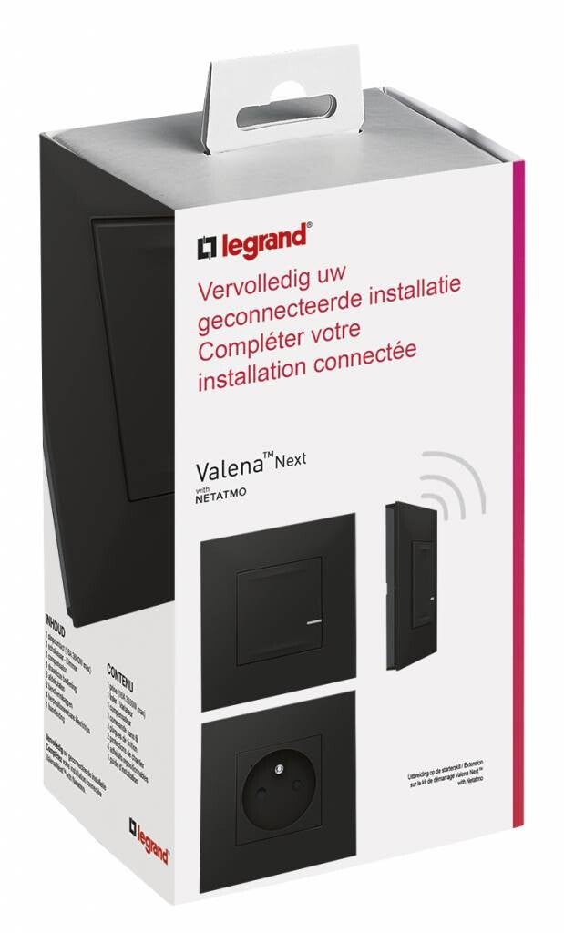 Legrand Valena Next with Netatmo - Uitbreidingskit Schakelaar + stopcontact Zwart 741965