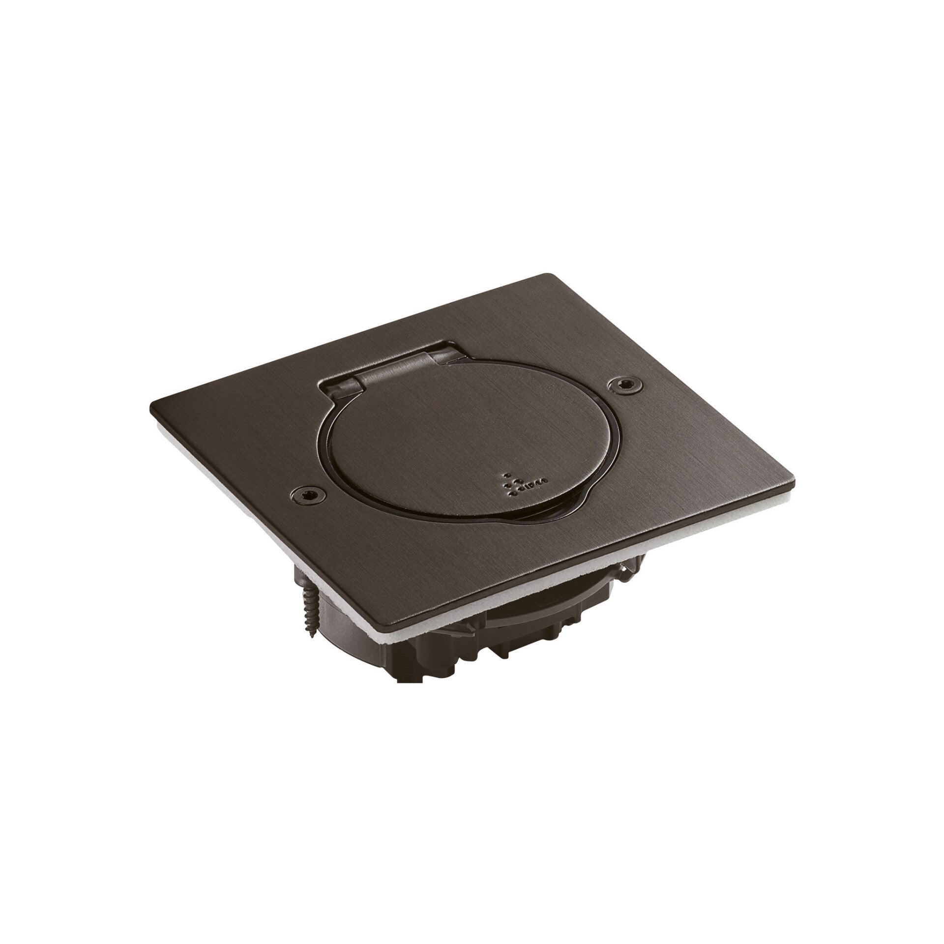 Legrand Vloerdoos 2 mod geborsteld bruin staal vierkant leeg 089750