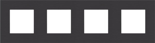 Niko Viervoudige horizontale afdekplaat, kleur Pure alu black Niko 158-76400