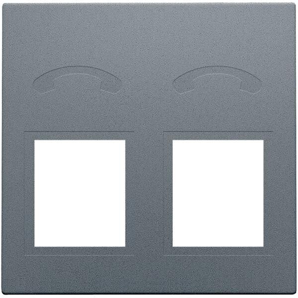 Niko Centraalplaat voor telefooncontactdoos met 2x RJ11 steel grey 220-69031