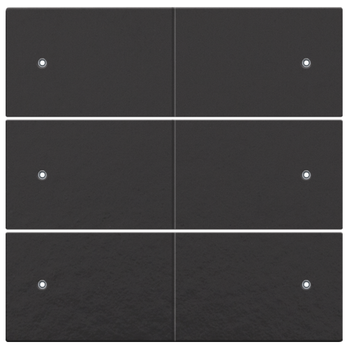 Niko Afwerkingsset voor 6-voudige potentiaalvrije drukknop, 24 V, met leds, piano black coated 200-60150