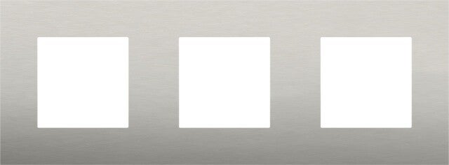 Niko Drievoudige horizontale afdekplaat, kleur Pure stainless steel on white Niko 250-76700