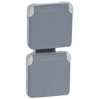 Legrand Plexo Dubbele verticaal contactdoos 16A-250V - Schuko 69577