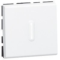 Legrand Mosaic drukknop NO/NG met verklikker. 2 modules 077042