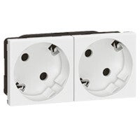 Legrand Mosaic Schuko stopcontact tweevoudig wit 077252