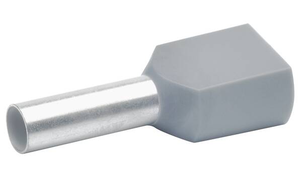 Klauke Dubbele adereindhuls geisoleerd 2x0,75 mm 100 st. Grijs  870/8