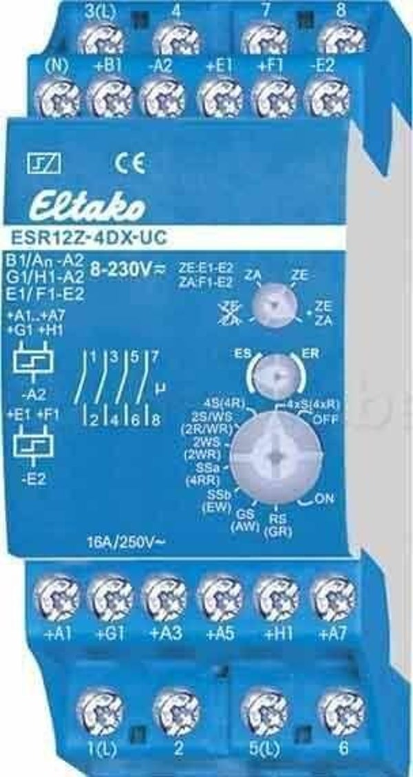 Eltako impulsschakelaar of schakelrelais esr12z-4dx-uc  ESR12Z-4DX-UC