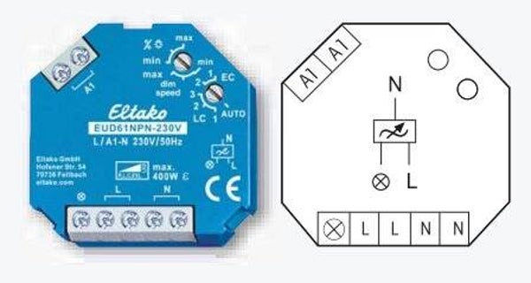Eltako Universele inbouwdimmer 400w EUD61NPN-230V