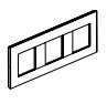 Legrand Valena Next Drievoudige afdekplaat horizontaal - verticaal 71mm wit - 741103