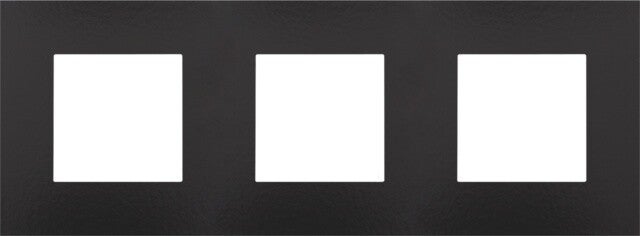 Niko Drievoudige horizontale afdekplaat, kleur Pure Bakelite piano black Niko 200-76700