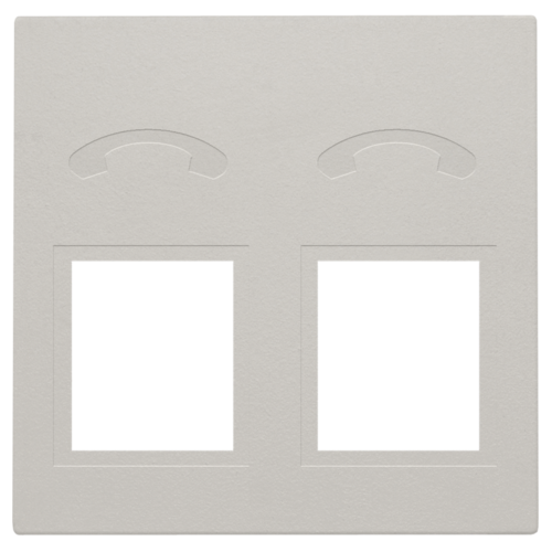NIKO Centraalplaat voor telefooncontactdoos 2x RJ11 lichtgrijs 102-69031