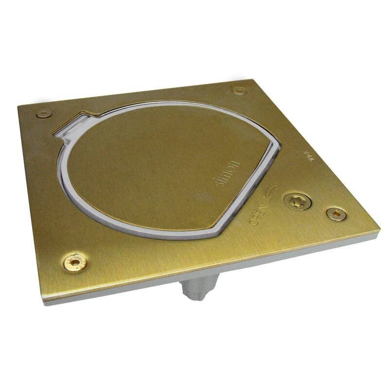 Simon Waterdicht Brons leeg vloerstopcontact met veiligheids sluiting, Voor 1 K45 module KSE0SEC/23/71