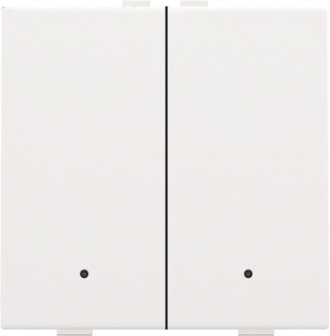 Niko Tweevoudige drukknop met led Intense White steel 154-52002