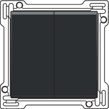 Niko Pure Bakelite piano black Toets 2x 1/2 voor schakelaar/drukknop, piano black 200-61505
