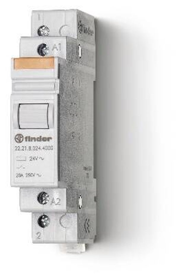 Finder Relais 20A 230V AC 1 NO, voor DIN-rail 35mm - 22.21.8.230.4000  FIN_222182304000
