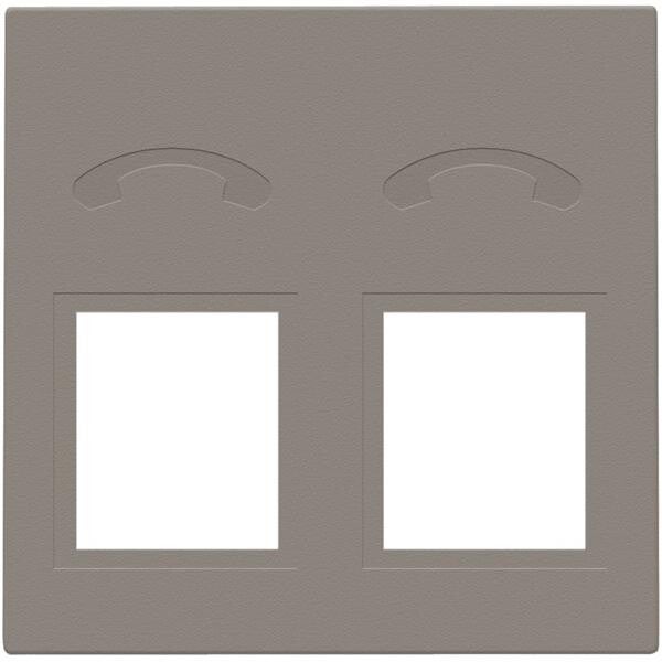 NIKO Centraalplaat voor telefooncontactdoos 2x RJ11 greige 104-69031