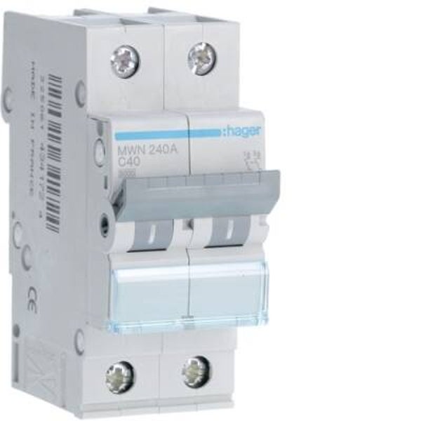 Hager Automaat 3kA - C - 2P - 40A - 2M - MWN240A