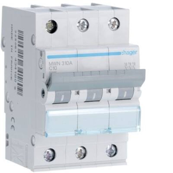 Hager Automaat 3kA - C - 3P - 10A - 3M - MWN310A
