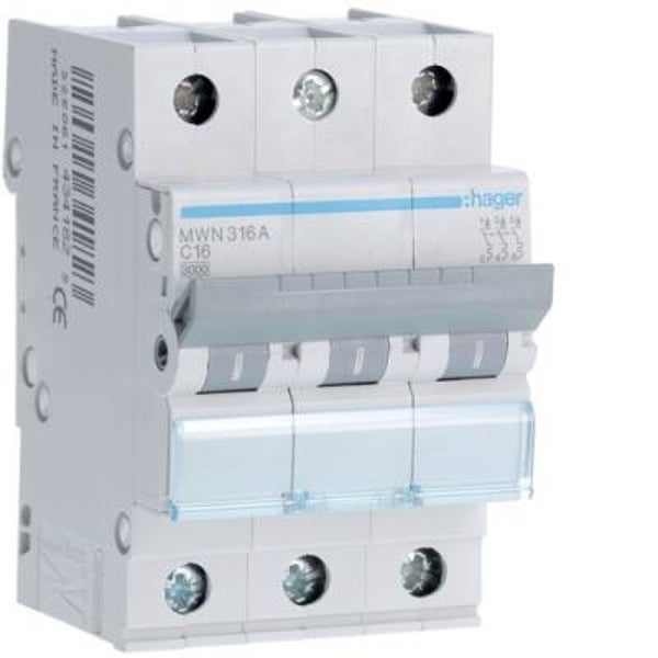 Hager Automaat 3kA - C - 3P - 16A - 3M - MWN316A