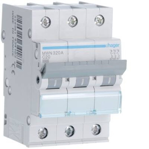 Hager Automaat 3kA - C - 3P - 20A - 3M - MWN320A