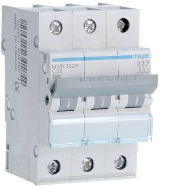 Hager Automaat 3kA - C - 3P - 32A - 3M - MWN332A