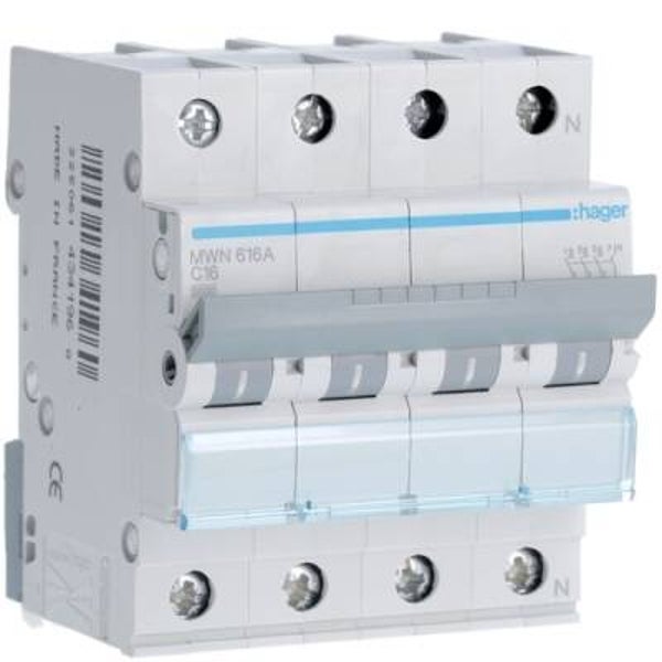 Hager Automaat 3kA - C - 3P+N - 16A - 4M - MWN616A