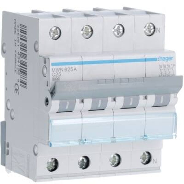 Hager Automaat 3kA - C - 3P+N - 25A - 4M - MWN625A