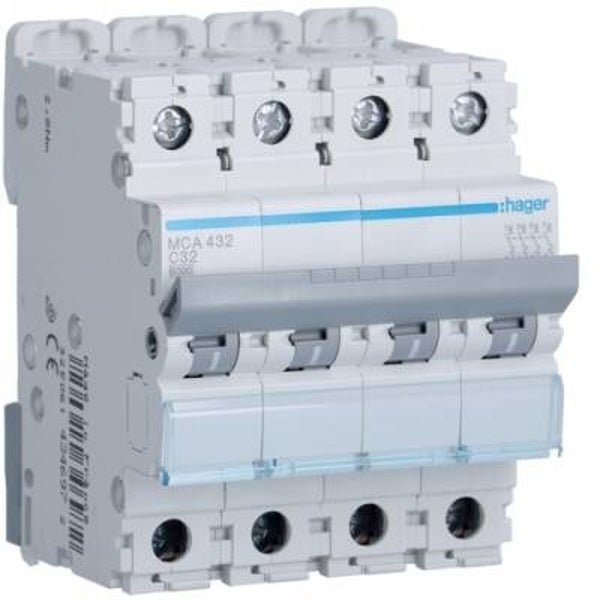 Hager Automaat 6kA - C - 4P - 32A - 4M - MCA432