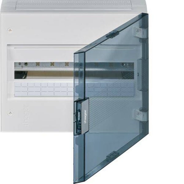 Hager Vega verdeelkast 1rij 18mod doorzichtige deur HAG_VB118R