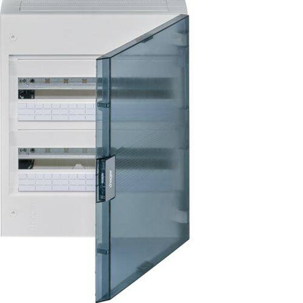 Hager Vega verdeelkast 2rij 36mod doorzichtige deur   HAG_VB218R