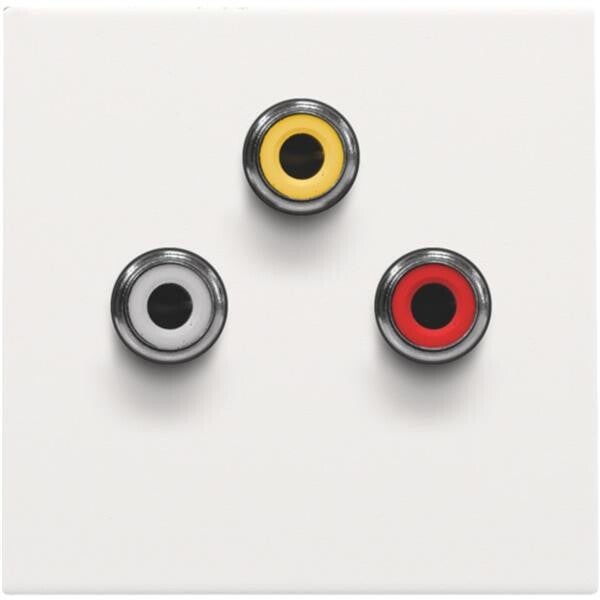 Niko Centraalplaat voor 3x CINCH-aansluiting white steel 154-69717