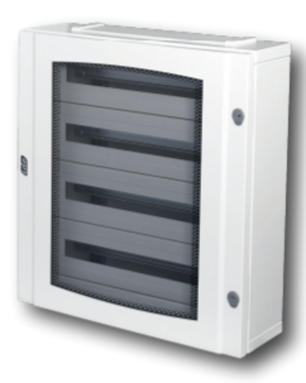 Ide Verdeelkast 72 mod. 3 rijen Transparante deur IP40  40AS72PT150BW