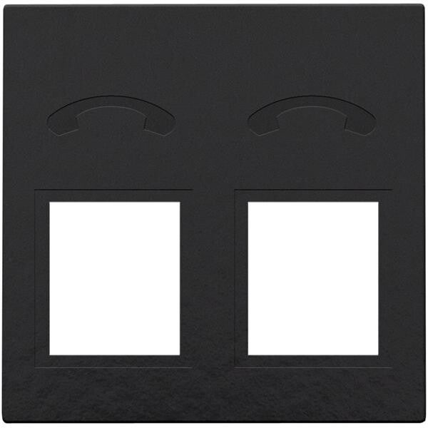 Niko Centraalplaat voor telefooncontactdoos met 2x RJ11 piano black 200-69031
