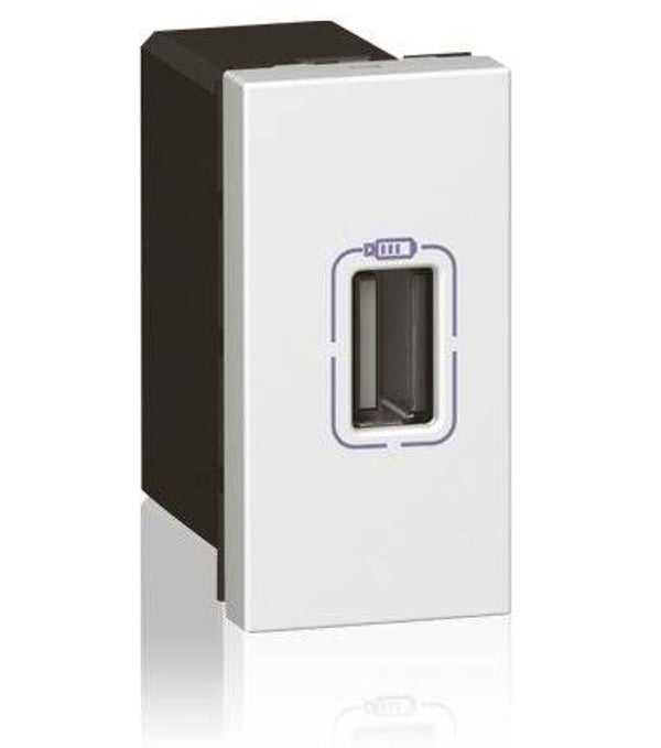 Legrand Mosaic USB lader wit 750mA (1 modules) 077591