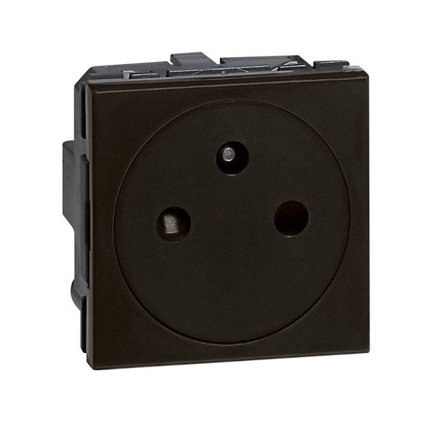 Legrand Mosaic stopcontact vlakke uitvoering mat Zwart - 079121L