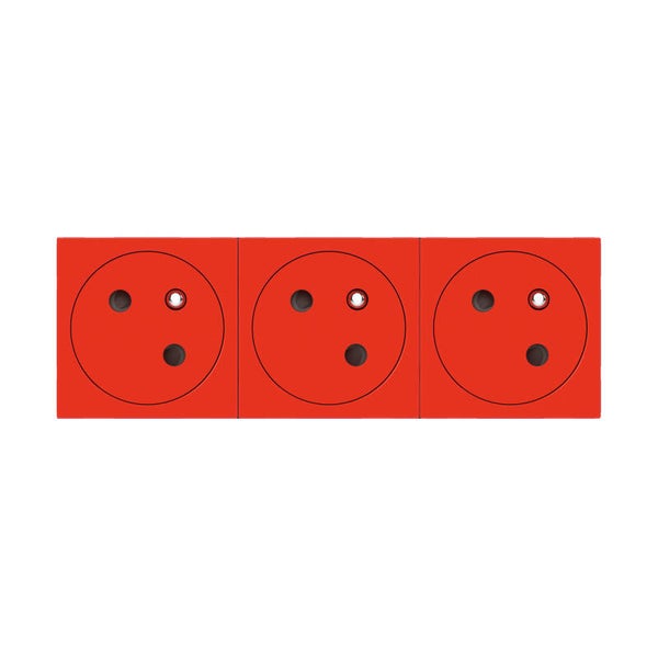 Legrand Mosaic Drievoudig stopcontact vlak Rood - 077173L