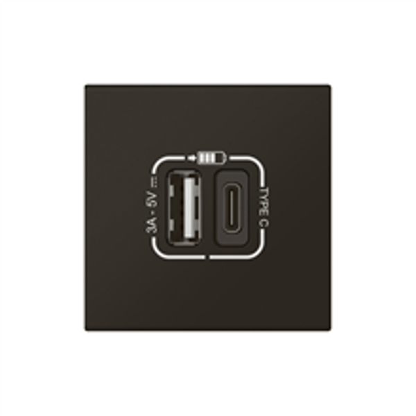 Legrand Mosaic Link USB lader type A+C 2 mod Zwart 079193L