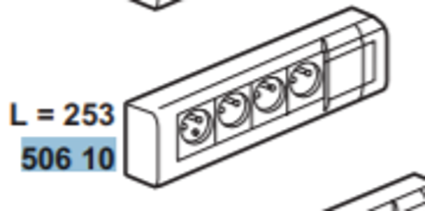 Legrand Contactdoos 4 x 2 P + A 10/16 A 230 V - wit - 050610 LEG_050610