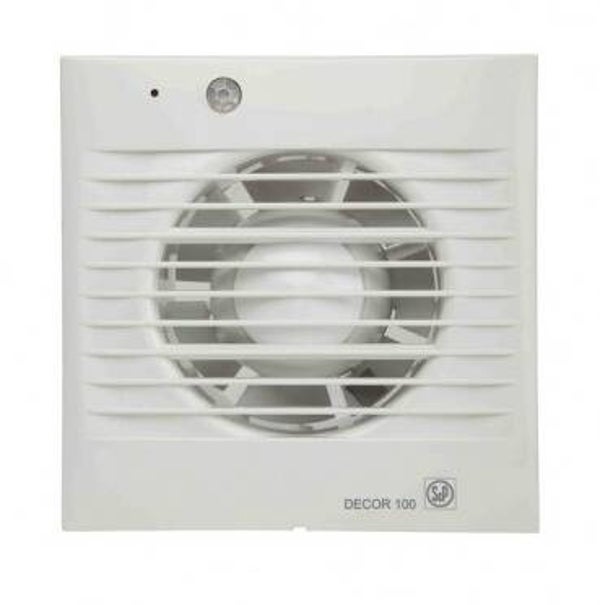 S&P WC/Badkamer ventilator 100m³ met bewegingsdetector DECOR100CDZ