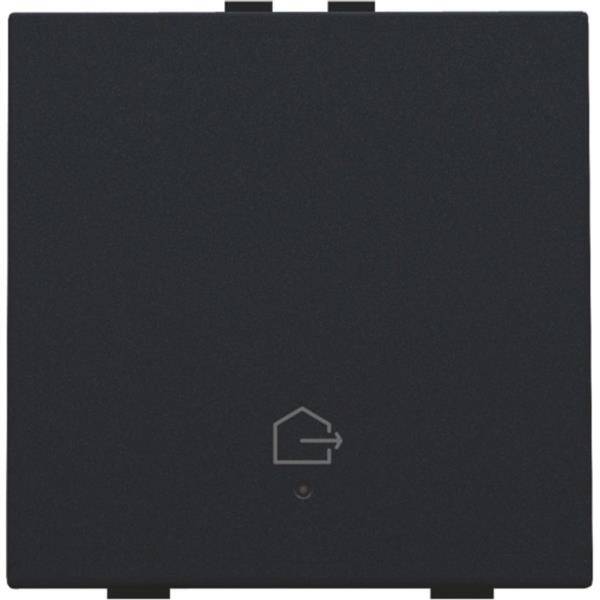 Niko Enkelvoudige drukknop met led Huis Verlaten Intense Black steel 161-52901